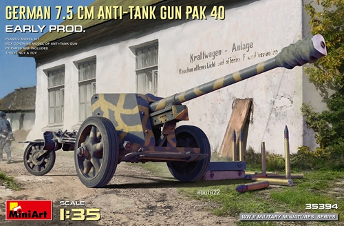 MiniArt 35394  GERMAN 7.5CM ANTI-TANK GUN PAK 40. EARLY PROD 1/35 